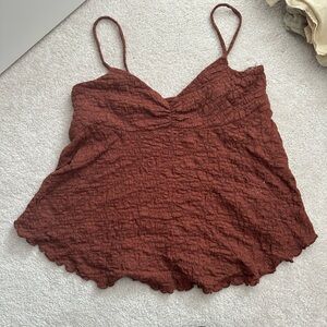 Lucky Brand Burnt Orange Lace Top